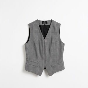 Elegant Women's Gray Vest 100% Wool.
